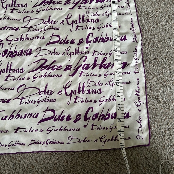 Authentic Dolce and Gabbana white and purple Silk Scarf - Picture 6 of 7